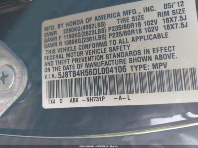 2013 ACURA RDX 5J8TB4H56DL004106 Photo 8