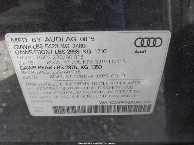 2016 AUDI Q5 WA1C2AFP7GA046165 Photo 8