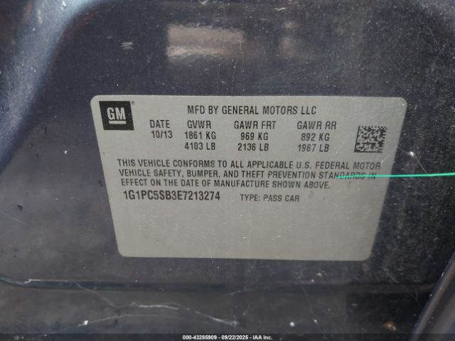 2014 CHEVROLET CRUZE 1G1PC5SB3E7213274 Photo 8