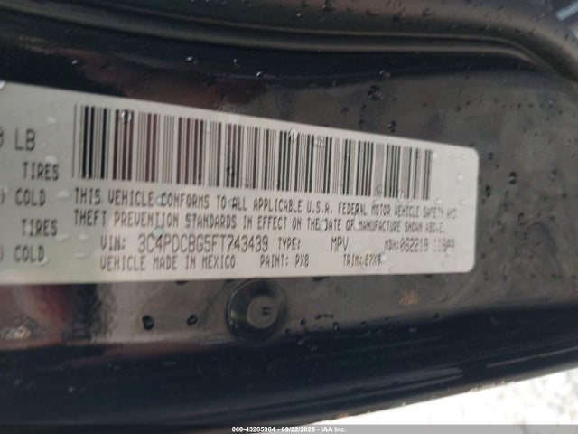 Dodge Journey 2015 3C4PDCBG5FT743439 Image 9