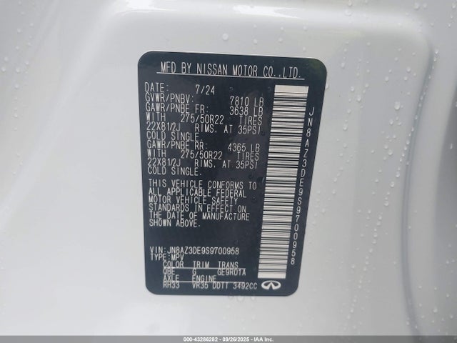Infiniti QX80 2025 JN8AZ3DE9S9700958 Image 9