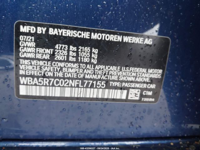 2022 BMW 330I WBA5R7C02NFL77155 Photo 8