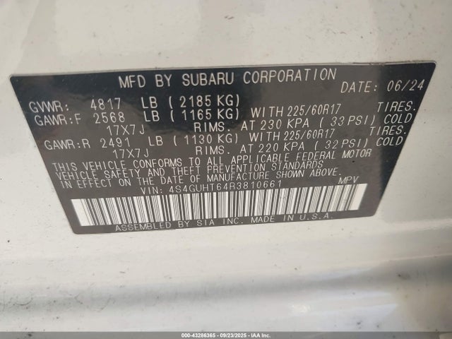 4S4GUHT64R3810661 Subaru Crosstrek Wilderness