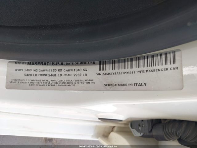 2018 MASERATI GHIBLI ZAM57YSA3J1296211 Photo 8