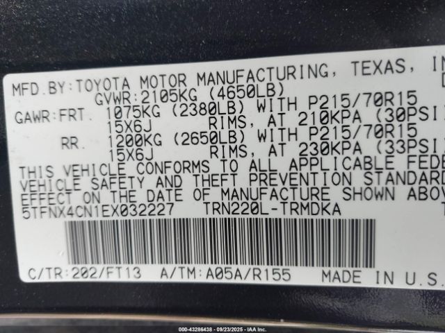 2014 TOYOTA TACOMA 5TFNX4CN1EX032227 Photo 8
