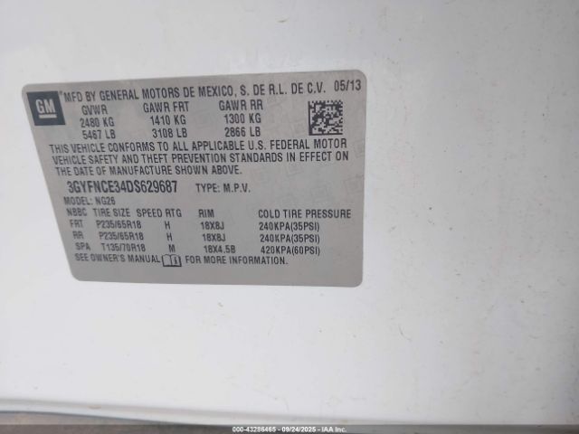 2013 CADILLAC SRX 3GYFNCE34DS629687 Photo 8