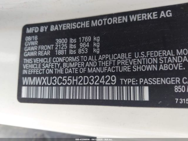 2017 MINI HARDTOP WMWXU3C55H2D32429 Photo 8