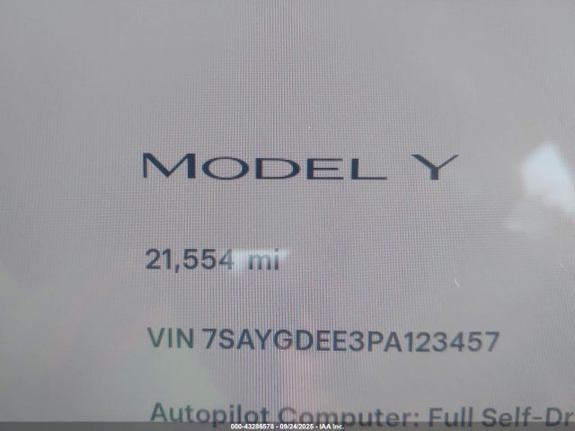 Aukcja sprzedaży 2023 Tesla Model Y Awd/long Range Dual Motor All-wheel Drive, vin: 7SAYGDEE3PA123457, numer aukcji: 43286578