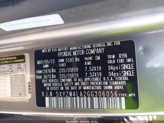 5XYZW4LA2GG306056 Hyundai t-gdi theta ii