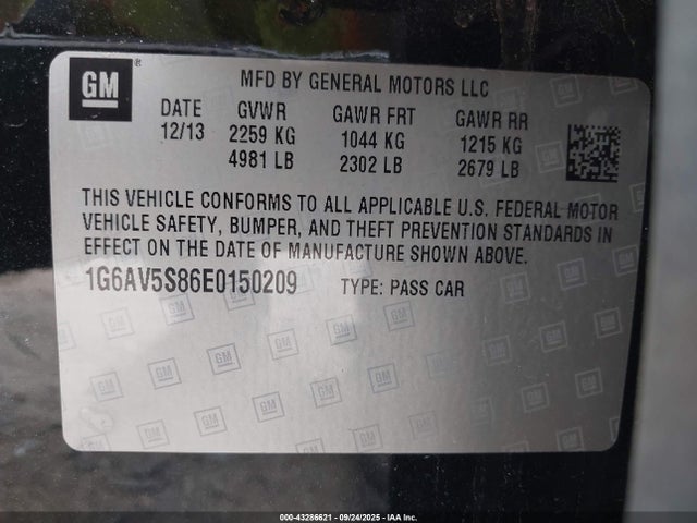 2014 CADILLAC CTS 1G6AV5S86E0150209 Photo 8