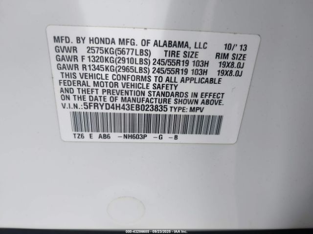 2014 ACURA MDX 5FRYD4H43EB023835 Photo 8