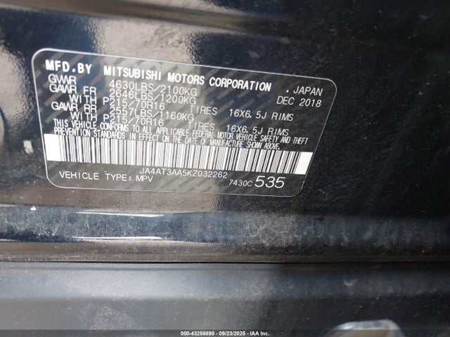 2019 MITSUBISHI ECLIPSE CROSS JA4AT3AA5KZ032262 Photo 8