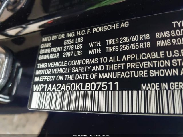 2019 PORSCHE MACAN WP1AA2A50KLB07511 Photo 8