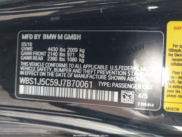 2018 BMW M2 WBS1J5C59J7B70061 Photo 8