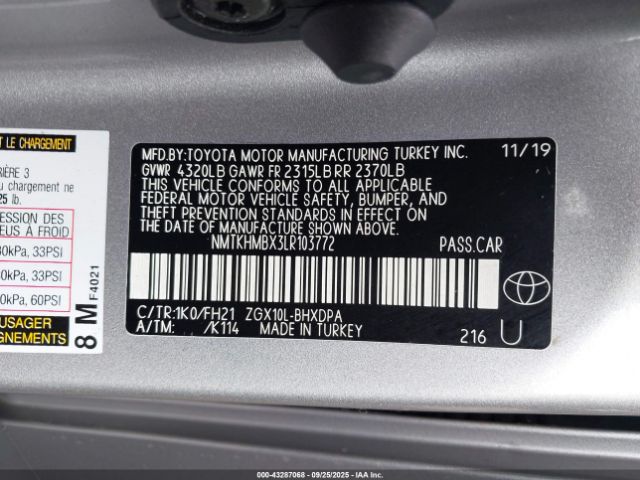 2020 TOYOTA C-HR NMTKHMBX3LR103772 Photo 8