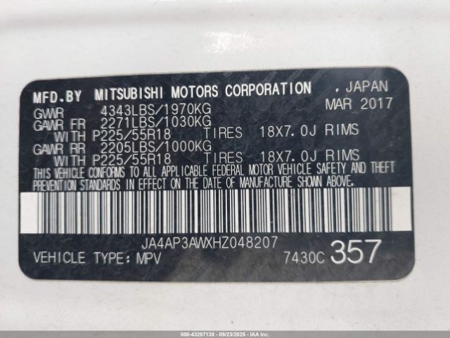 2017 MITSUBISHI OUTLANDER SPORT JA4AP3AWXHZ048207 Photo 8