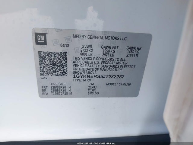 2018 CADILLAC XT5 1GYKNERS5JZ232287 Photo 8