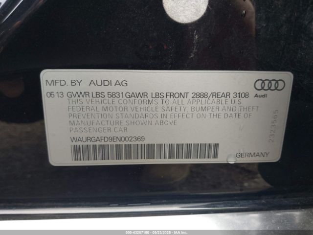 2014 AUDI A8 L WAURGAFD9EN002369 Photo 8
