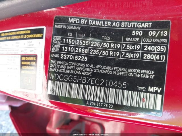 2014 MERCEDES-BENZ GLK 350 WDCGG5HB7EG210455 Photo 8
