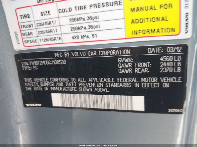 2012 VOLVO C70 YV1672MC6CJ130539 Photo 8