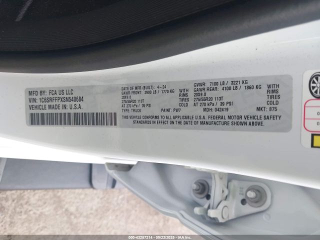 2025 RAM 1500 1C6SRFFPXSN540684 Photo 8