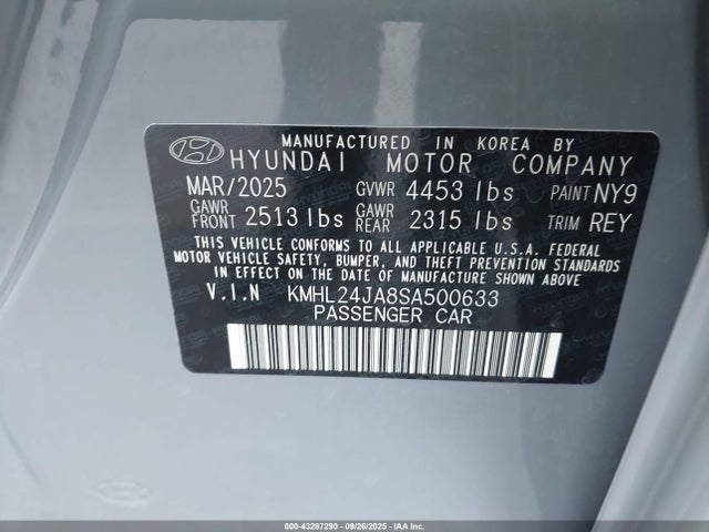 KMHL24JA8SA500633 Hyundai SONATA SE
