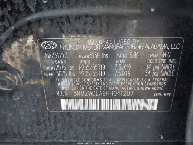 2017 HYUNDAI SANTA FE SPORT 5NMZWDLA9HH041207 Photo 8