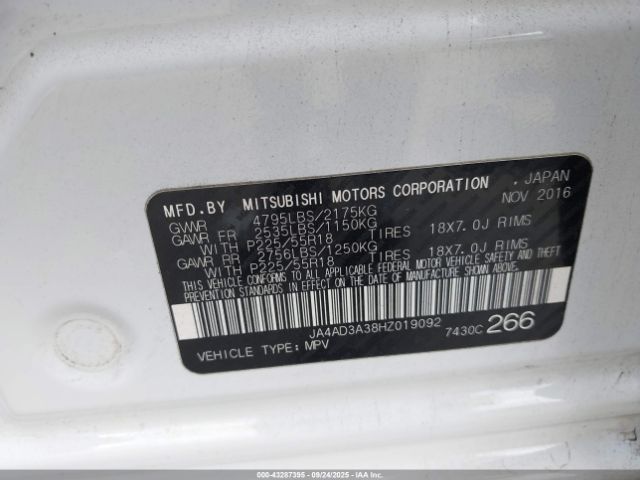2017 MITSUBISHI OUTLANDER JA4AD3A38HZ019092 Photo 8