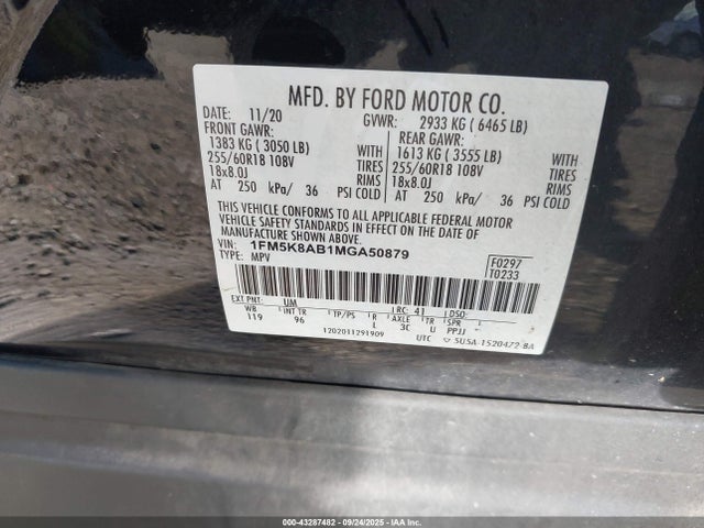 1FM5K8AB1MGA50879 Ford 2021
