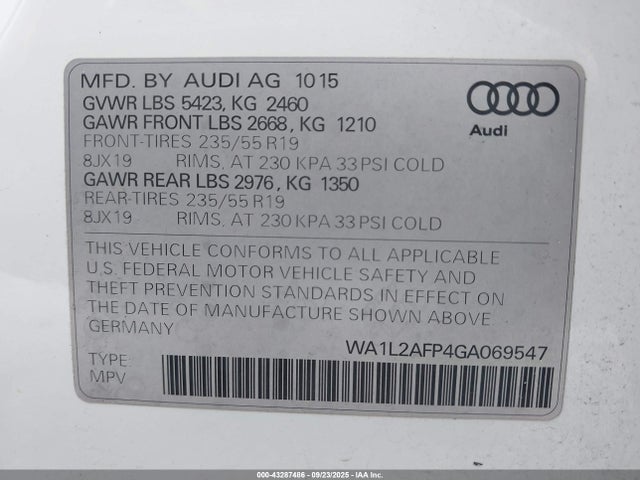 2016 AUDI Q5 WA1L2AFP4GA069547 Photo 8