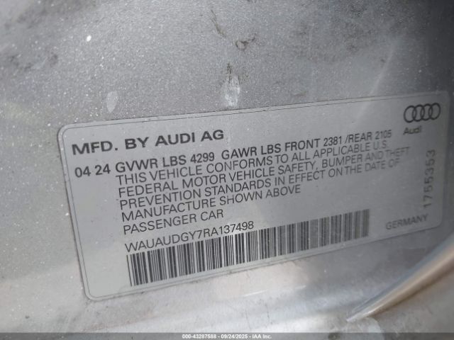 2024 AUDI A3 WAUAUDGY7RA137498 Photo 8