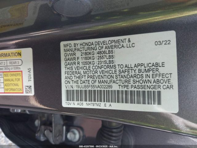 2022 ACURA TLX 19UUB5F55NA002289 Photo 8