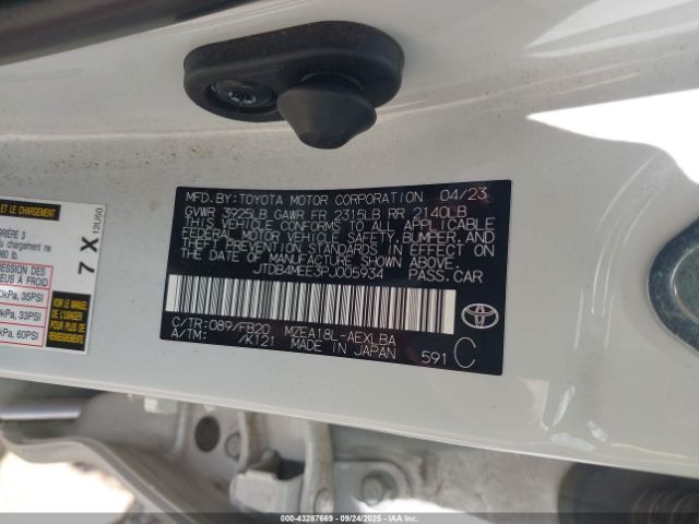 2023 TOYOTA COROLLA JTDB4MEE3PJ005934 Photo 8