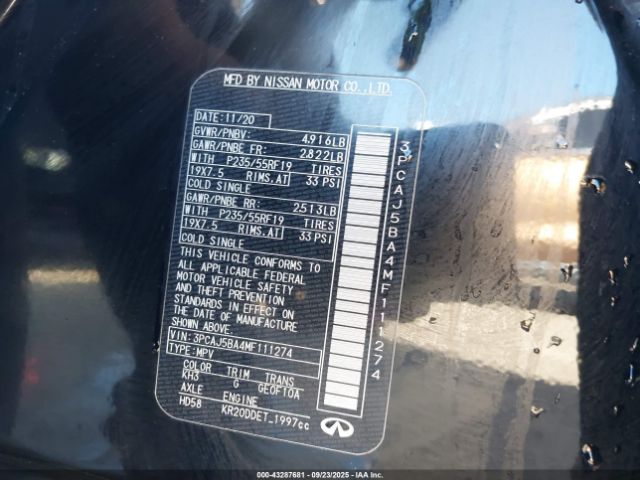 2021 INFINITI QX50 3PCAJ5BA4MF111274 Photo 8