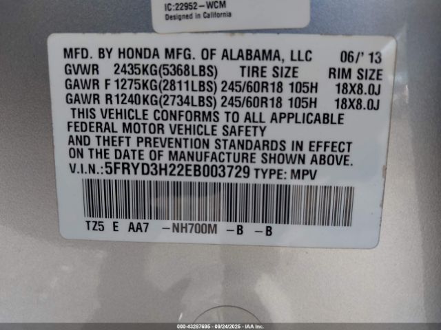 2014 ACURA MDX 5FRYD3H22EB003729 Photo 8