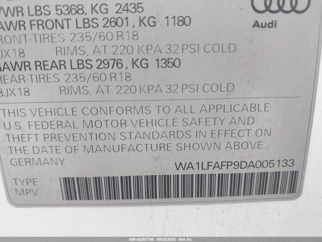 2013 AUDI Q5 WA1LFAFP9DA005133 Photo 8