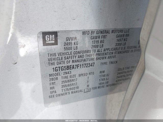 1GTG5BEA7F1172347 GMC lcv - sidi; dcvcp; vvt; e0-e100, alum