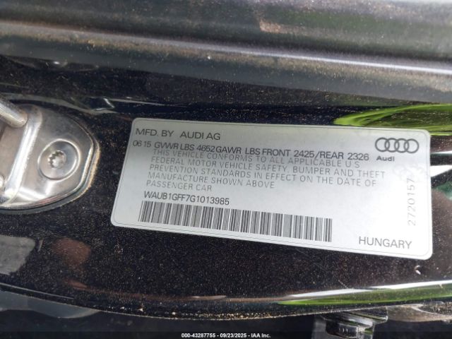 2016 AUDI S3 WAUB1GFF7G1013985 Photo 8