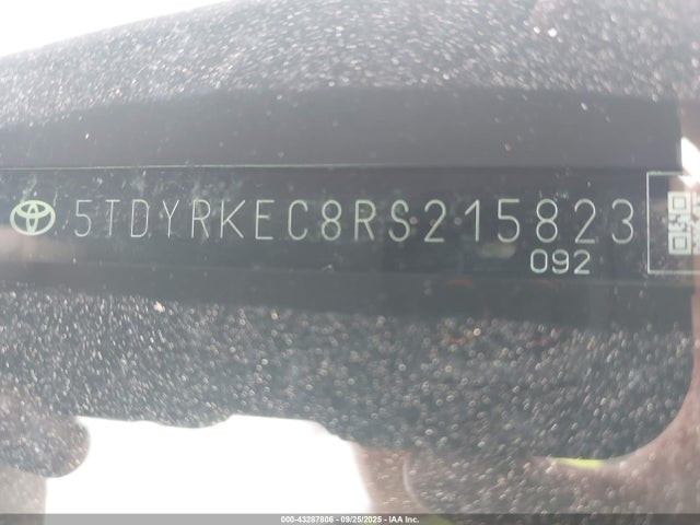 Продаж на аукціоні авто 2024 Toyota Sienna Xle, vin: 5TDYRKEC8RS215823, номер лоту: 43287806