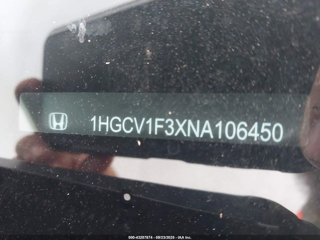 Продажа на аукционе авто 2022 Honda Accord Sport, vin: 1HGCV1F3XNA106450, номер лота: 43287874