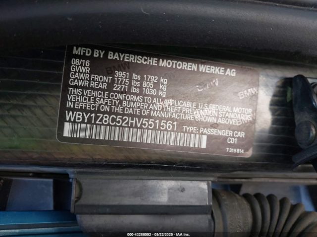 2017 BMW I3 WBY1Z8C52HV551561 Photo 8