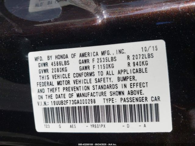 2016 ACURA TLX 19UUB2F73GA000298 Photo 8