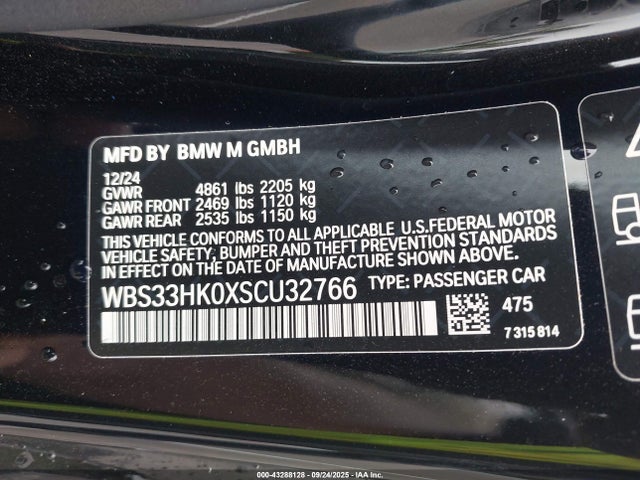 WBS33HK0XSCU32766 BMW M4