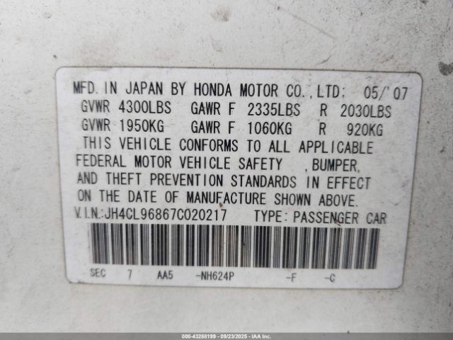 2007 ACURA TSX JH4CL96867C020217 Photo 8