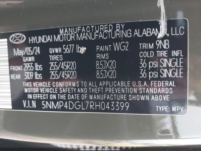 2024 HYUNDAI SANTA FE 5NMP4DGL7RH043399 Photo 8