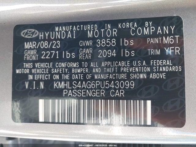 Hyundai ELANTRA SEL 2023 KMHLS4AG6PU543099 Image 9