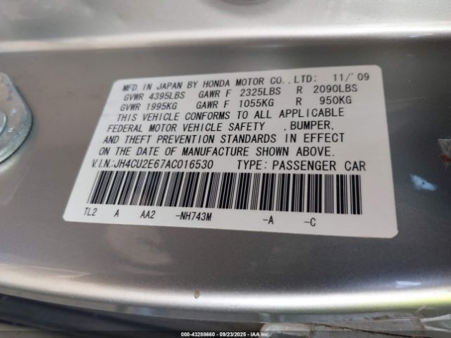 2010 ACURA TSX JH4CU2E67AC016530 Photo 8