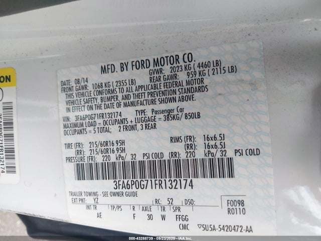 Ford 2015 2015 3FA6P0G71FR132174 Image 9
