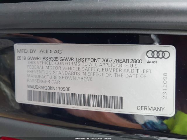 2019 AUDI A6 WAUD8AF20KN119985 Photo 8