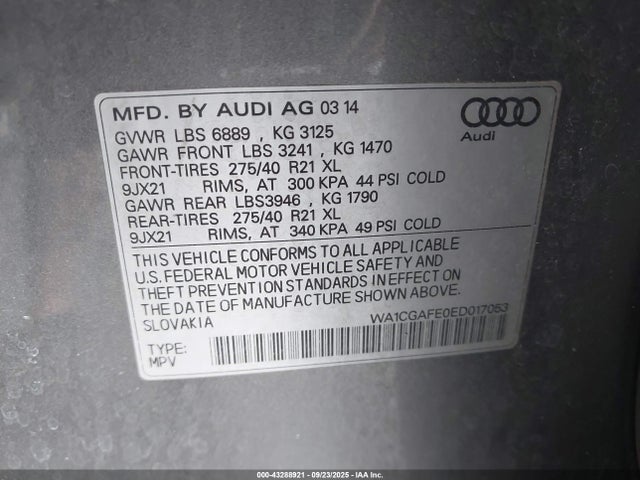 2014 AUDI Q7 WA1CGAFE0ED017053 Photo 8